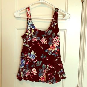Express floral peplum blouse